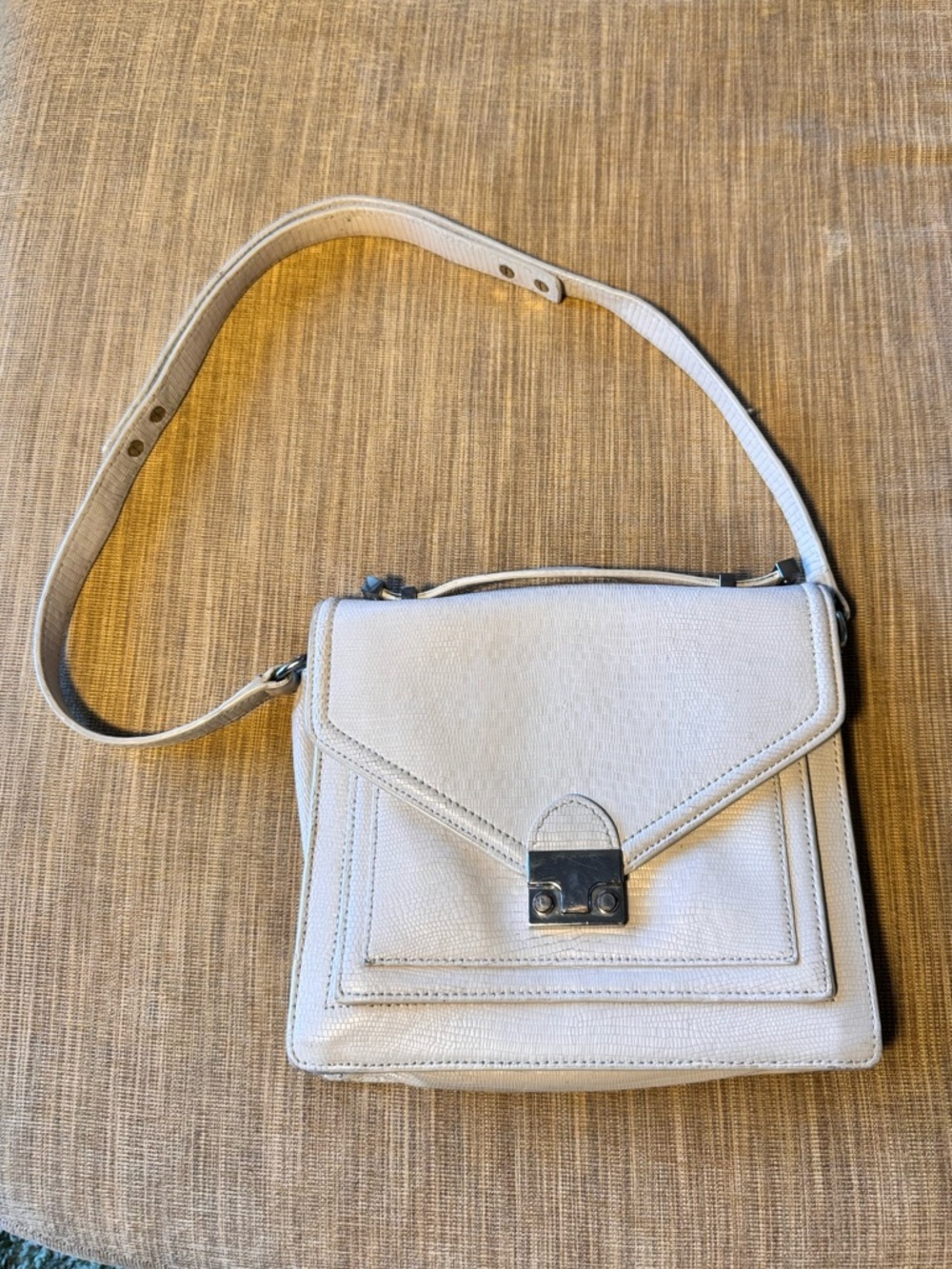 Loeffler Randall Rider Lizard Embossed Leather Satchel Bag